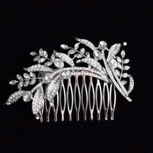 Bridal, Prom Silver and Rhinestone Branch Comb